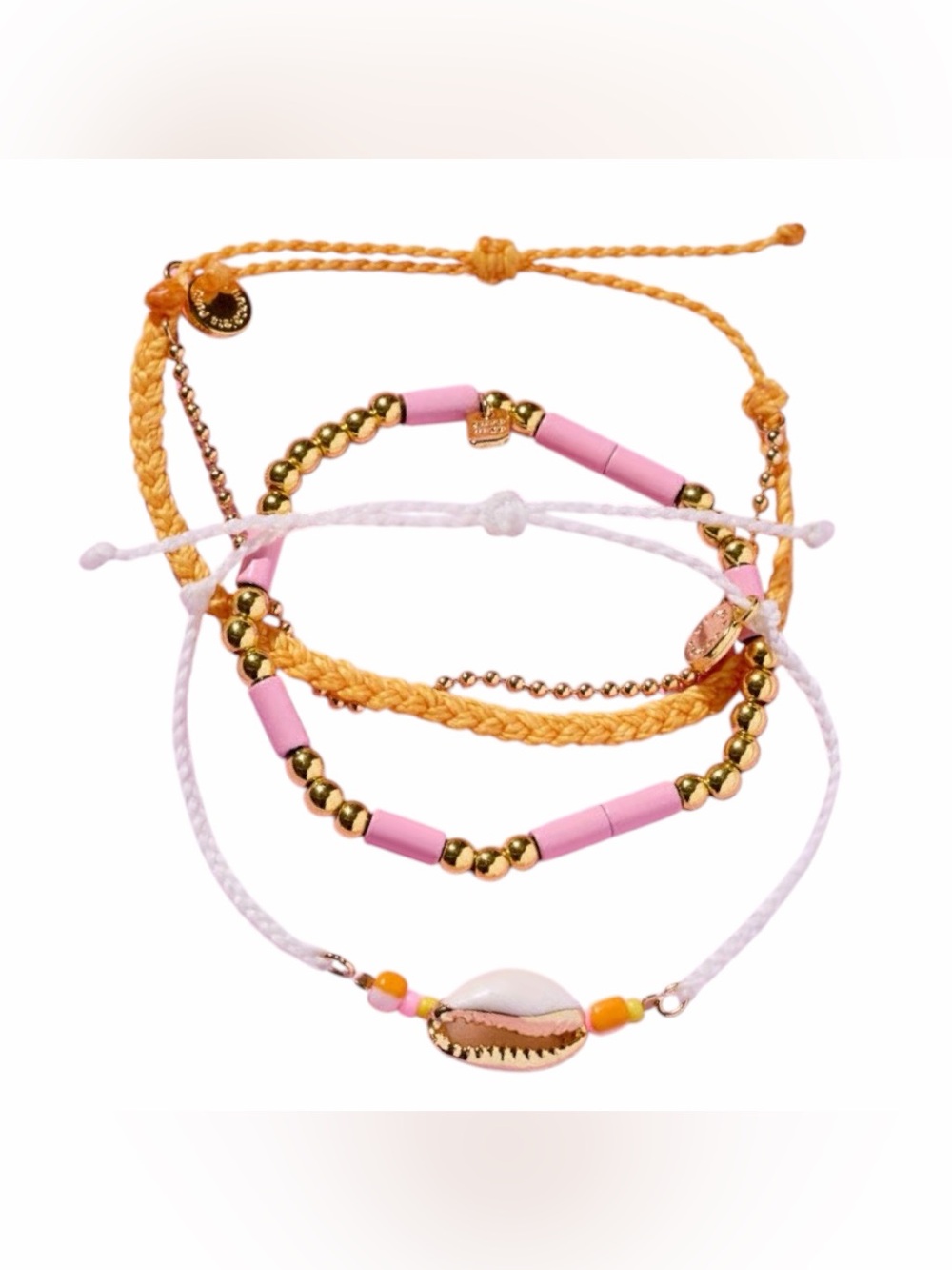Pura Vida Sayulita Pack 3 Bracelets Pink and Orange